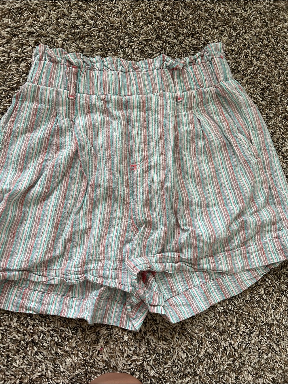 American Eagle Striped Linen Shorts XS